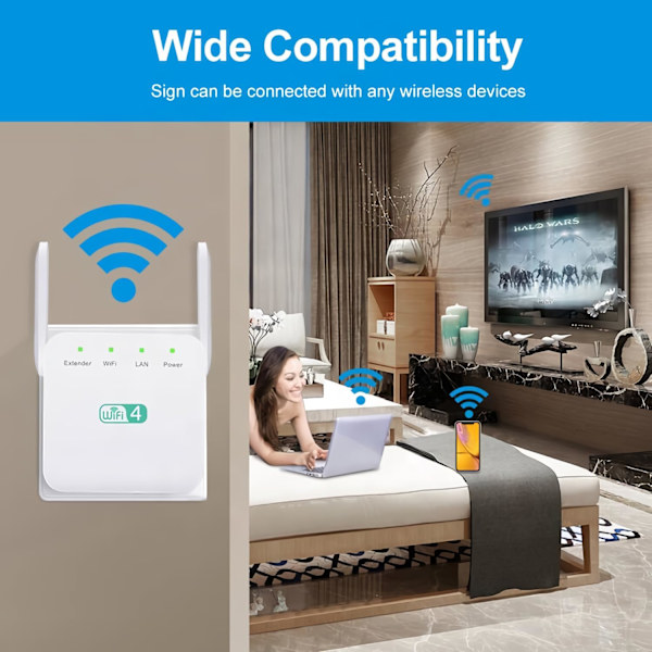 Usa Standards Wifi-förlängare, 1200 Mbps Höghastighetsrouter, Enkel Tryckning Wps För Snabb Anslutning