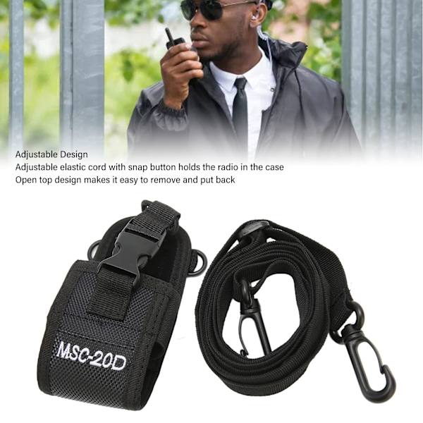 Walkie Talkie-hållare Lätt Bärbar Universal Nylon Radiofodral för 2-vägsradio MSC 20D