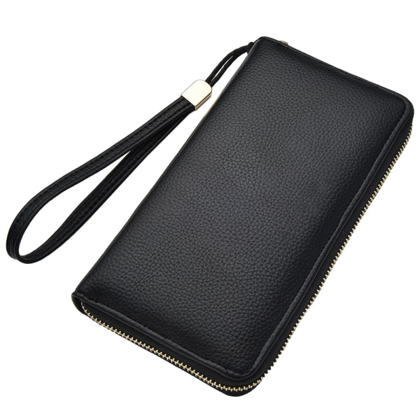 1PCs Soft Leather Handheld Bag Long Wallet Zipper Business Zipper Phone Bag Women's Organ Card Clip Bag