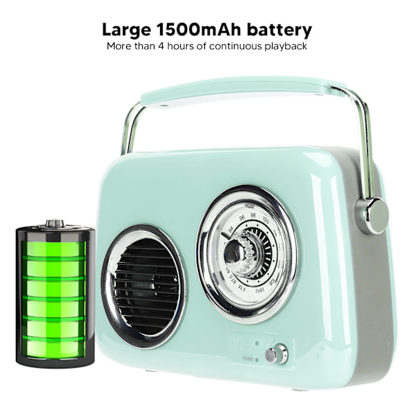 Retro Radio Bluetooth-højttaler - bærbar håndholdt HiFi-stereolyd - sød gammeldags radiohøjttaler til fest udendørs