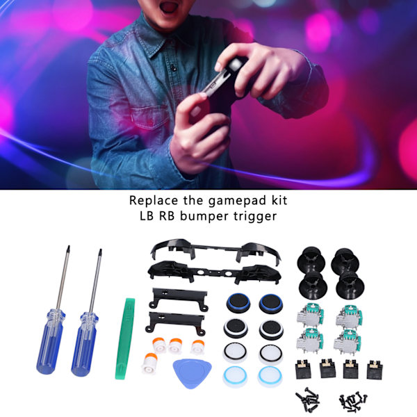 QM21071021 Reservdelar Spelkontroll Kit Joystick Bumpers Triggers ABXY Knappar Kontroll Reparationssats