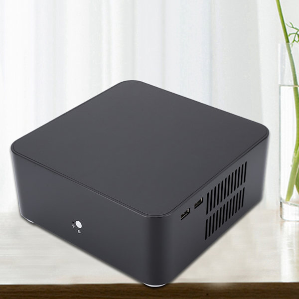 Mini ITX Computer Kabinet Aluminiumlegering HTPC Kabinet Mini PC Computer Kabinet(L80 Sort USB2.0)