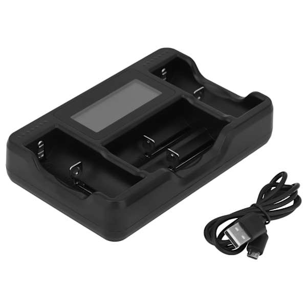 Älykäs Ladattava Akun Latausasema LCD-Näytöllä ja USB-Kaapelilla 4 Paikkaa