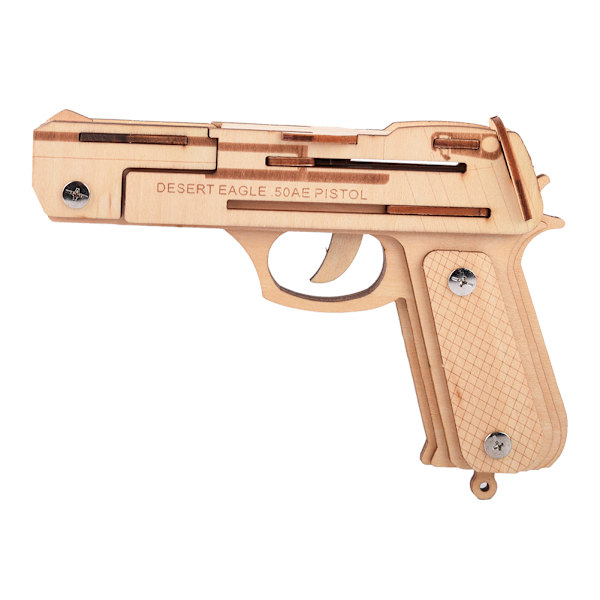 3D Trä Gummiband Pistol Pussel Leksak DIY Handgjord Modell Barn Träslöjd Monteringssats