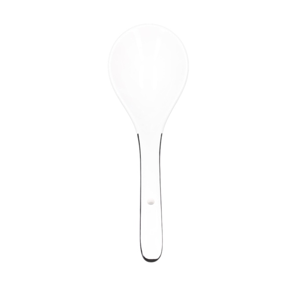 Stor porcelænsspoon Hvid Multifunktionel Langskaftet Keramisk Grødske til hjemmerestaurant