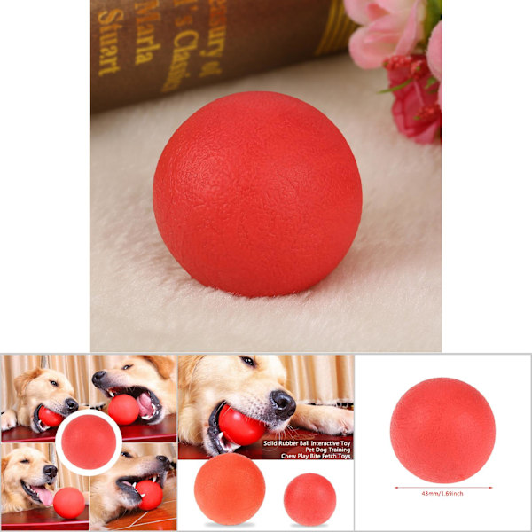 Solid Rubber Ball Interactive Toy Pet Dog Training Chew Play Bite Fetch Toys S