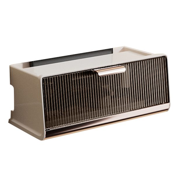 Beige keskikokoinen 30x13,5x12,5cm seinään kiinnitettävä WIFI-reitittimen säilytyslaatikko, suuri kapasiteetti, virtapistorasia, kaapelivarastokotelo kotiin