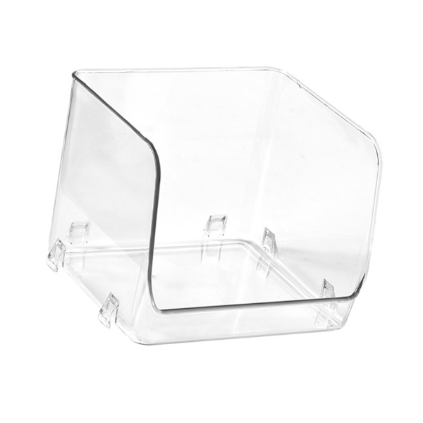 Kosmetisk displayboks, multifunktionel stabelbar plastik gennemsigtig makeup-arrangør til hjemmet (15,5x15x12,8cm)