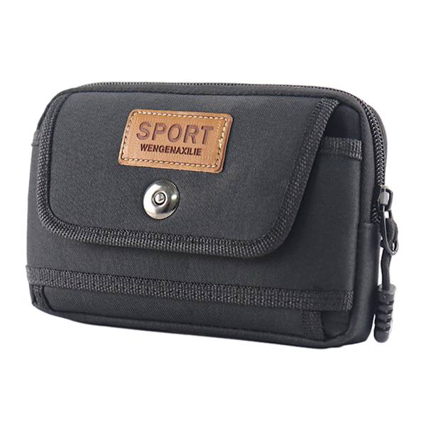 Canvas mobiltelefonväska Multifunktionell slitage bälte Fanny pack mobiltelefonfodral för män