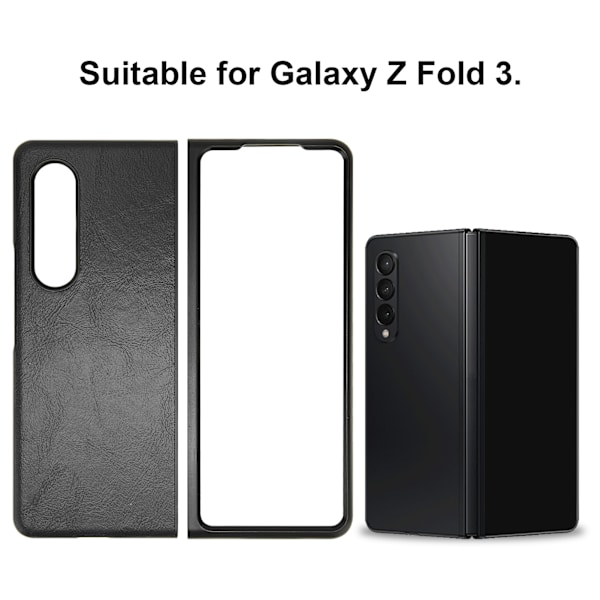 Liiketoiminta nahkapuhelinkotelo Galaxy Z Fold 3:lle pölytiivis taittuvan näytön puhelinkoteloMusta