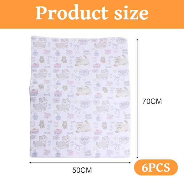 Katt Presentpapper Ark - Premium Återvinningsbart Julklappspapper 70cm x 50cm - Festligt Designat Återvinningsbart Kraftpapper, Perfekt för Julklappar, Konst