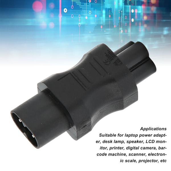 IEC320 C8 till IEC320 C5 Konverter 10A 250V 2.5A 250V Strömkabeladapter för Laptopströmadapter UPS Server 4st
