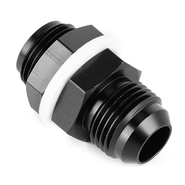 AN10 Bränslecell Bulkhead-koppling med PTFE-bricka Låsmutter CNC Aluminium Svart Anodiserad