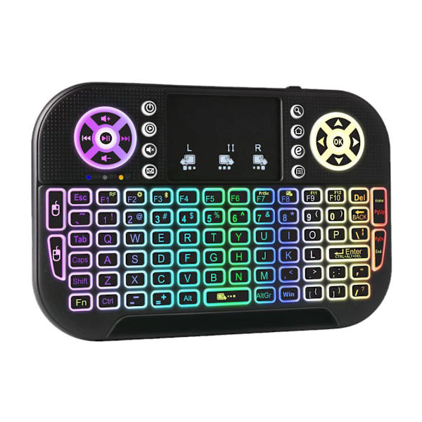 Bärbart Mini Tangentbord med Multifunktionell Design, Trådlöst Tangentbord med Pekplatta för PC Smart TV Xbox PS4 och Fler Enheter, Känslig Multi-finger