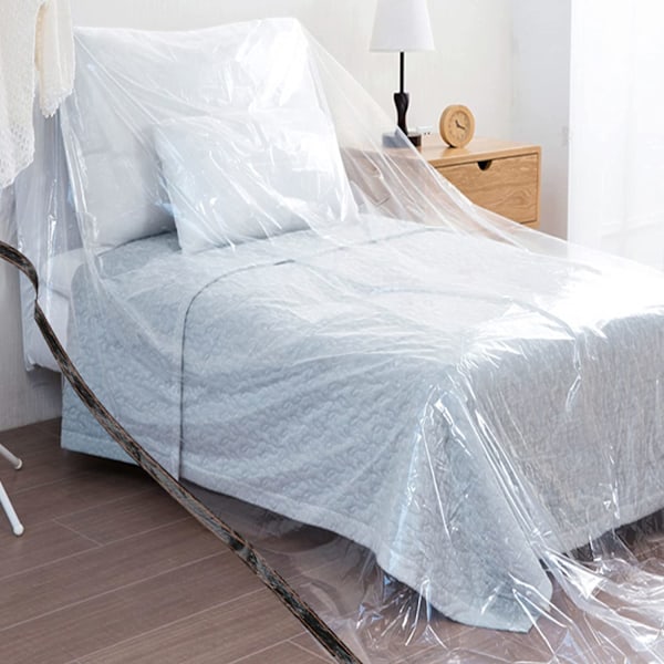 Genomskinliga Presenningar för Friluftsentusiaster, Vattentätt Transparent Skydd med Förstärkta Kanter, Perfekt för Camping, DIY-projekt och Trädgårdsarbete, 13x13ft
