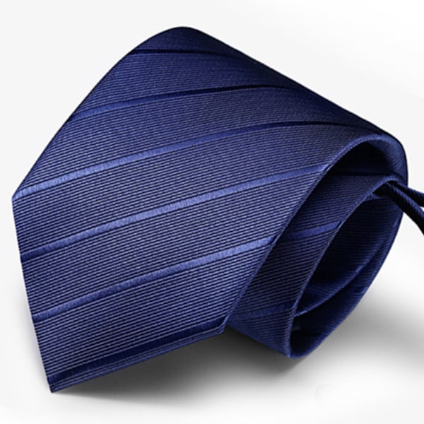 Dragkedja slips för formell brudgum polyester lätt dragkedja knutfria herrkläder accessoarer blå