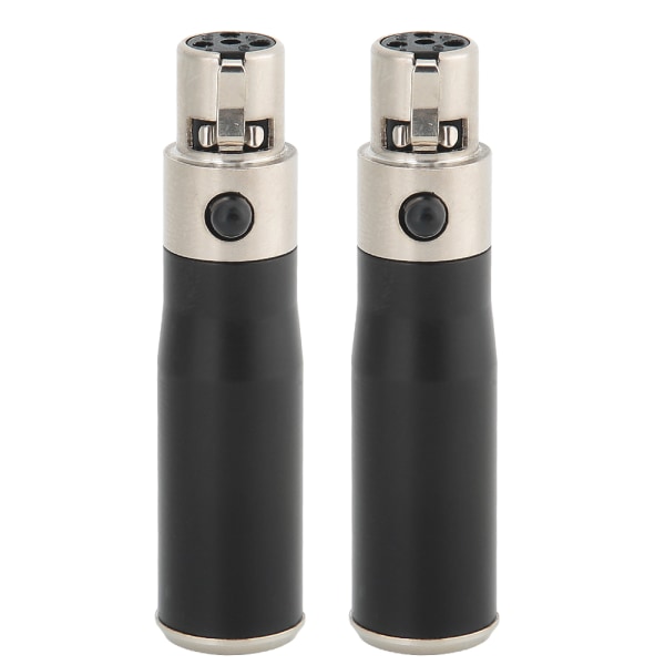 2PCS Mini XLR 3-polig hane till Mini XLR 4-polig hona zinklegeringshölje ljudadapterkontakt