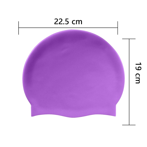 Svømmehette for langt hår - Silikonbadehetter for pink+purple