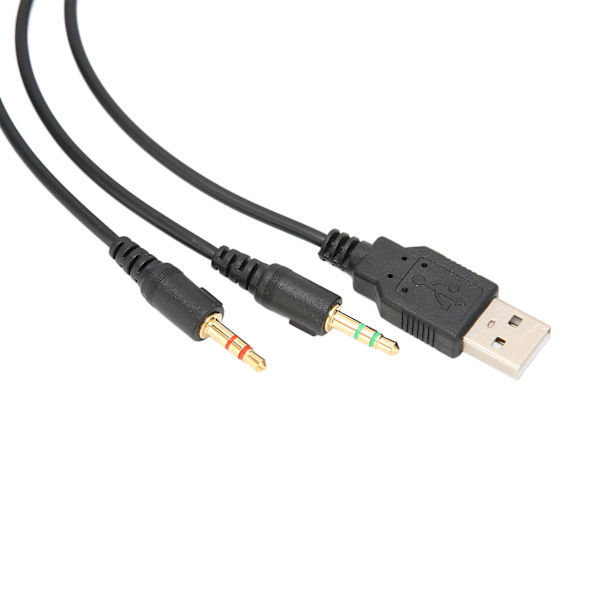 Hodetelefon lydkabel USB og 3,5 mm lydkontakt lydkabel med belysning for SteelSeries Arctis