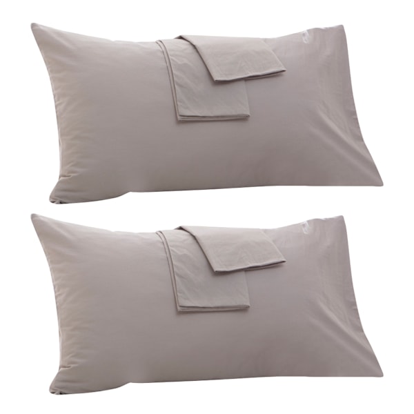 2Pcs Cotton Comfortable Anti Allergy Pillowcase Pillow Case Cover Home Decor (Gray 40*60cm)