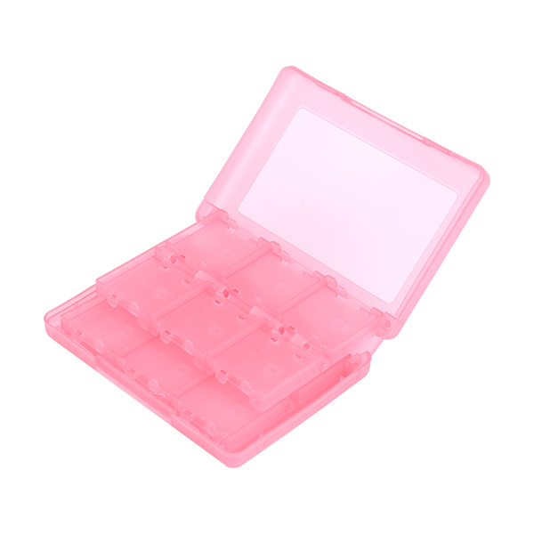 28 i 1 PP Plast Spelkort Fodralhållare Kassett Förvaringslåda för Nintendo 3DS DSL DSI LL Rosa
