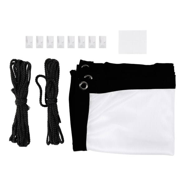 16:9 Tykk bærbar ikke-krøll myk hvit polyester projektor gardin projeksjonsskjerm (120 tommer)