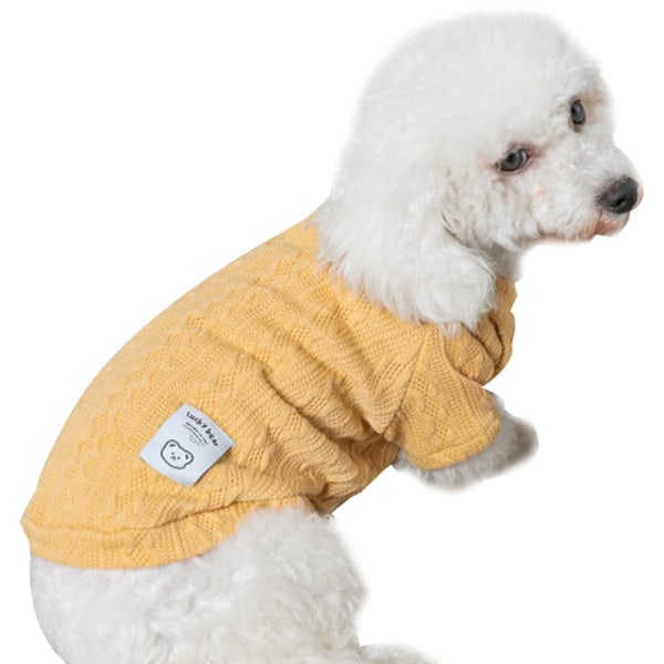 Kæledyr efterår og vinter varm strik sweater Solid kæledyr sweater