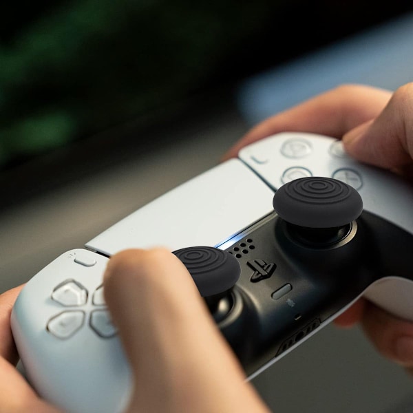 Tumgrepp för PlayStation-kontroller, Omfattande skydd Silikonskydd Halkfritt Svettfritt Dubbat Tryckta Joystick-skydd för PS5, PS4,