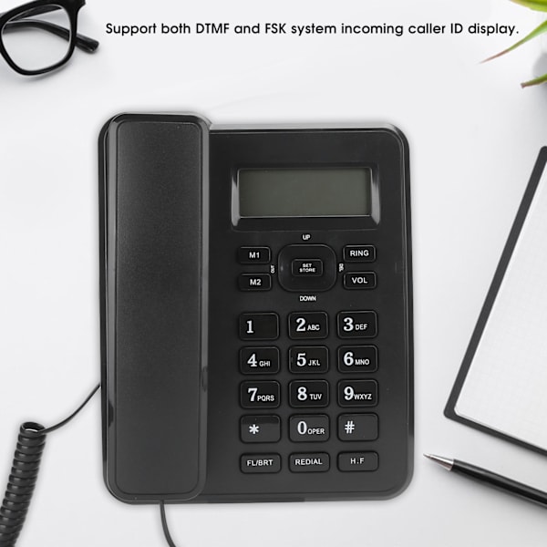 KXT6001CID Fastnettelefon Hjem Kablet Fastnet Kontor Kablet Bordtelefon ABS