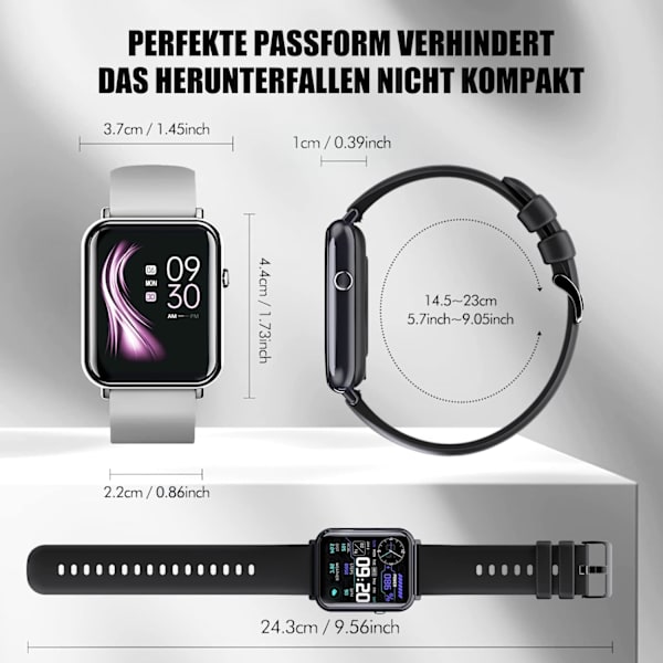Smartklocka för kvinnor Fitness Tracker Watch IP67 Vattentät, 1,69 tum HD Full Touchscreen Fitness Watch Tracker med Blodsyre/Hjärtfrekvens