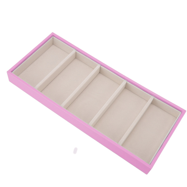 5 Gitter Brilleetui Multifunktion Pladsbesparende 5 Slot Solbriller Holder Opbevaringsboks Pink