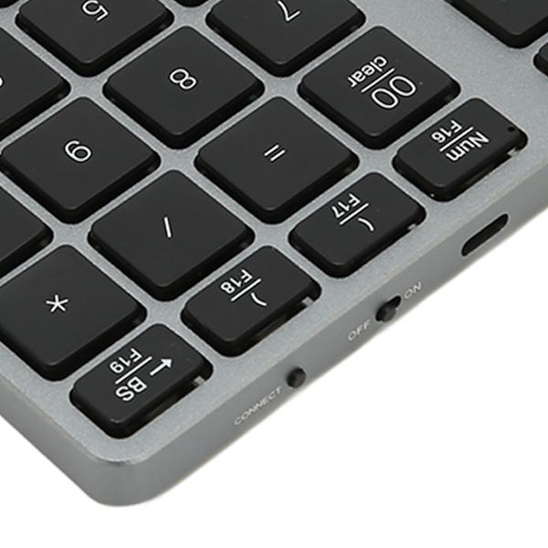 Trådløst talltastatur 35 taster Scissor Switch BT5.0 Aluminium Alloy Case Numerisk tastatur for stasjonær bærbar PC nettbrett