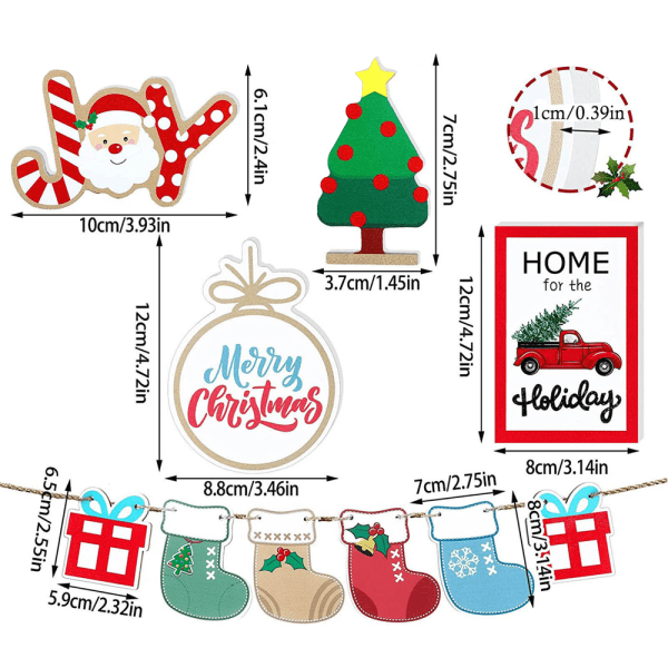 Christmas layered tray decoration, home desktop decoration set