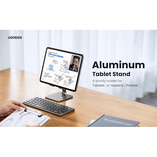 Ergonomisk visningsplattform för enheter upp till 12,9 tum, Magic Magnet-upplevelse Bärbar och justerbar för iPad Air Pro Mini Surface Go Nintendo