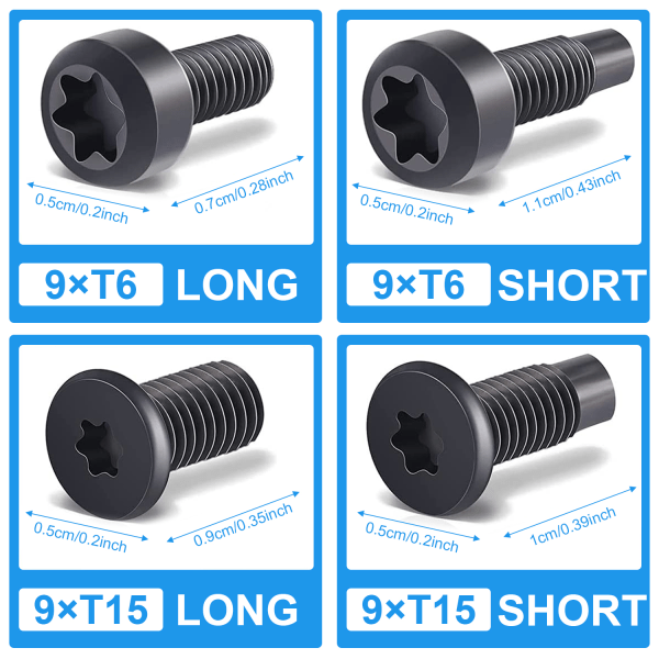 Ersättningsskruvsats för Ring-dörrklocka, (4Set/36pcs) T5,T16 Repl