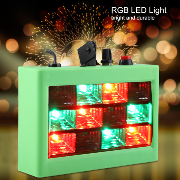 15W 12LEDs RGB Flash Scenelys til Fest Disco Lys Lampe EU Pl