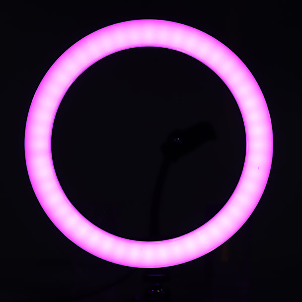 RGB Ring Fill Light Lampe med Telefonholder Klips Justerbar Stativfeste for Live Streaming