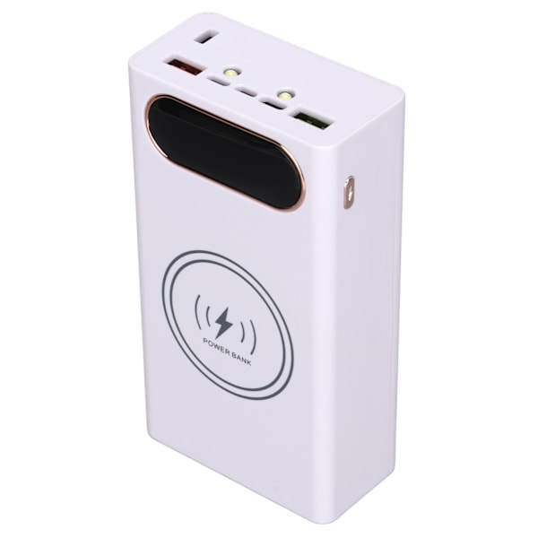 L12 Hurtiglading Edition DIY Power Bank Kit 12 18650 Batteriboks 22.5W Kablet med 15W TrådløsHvit
