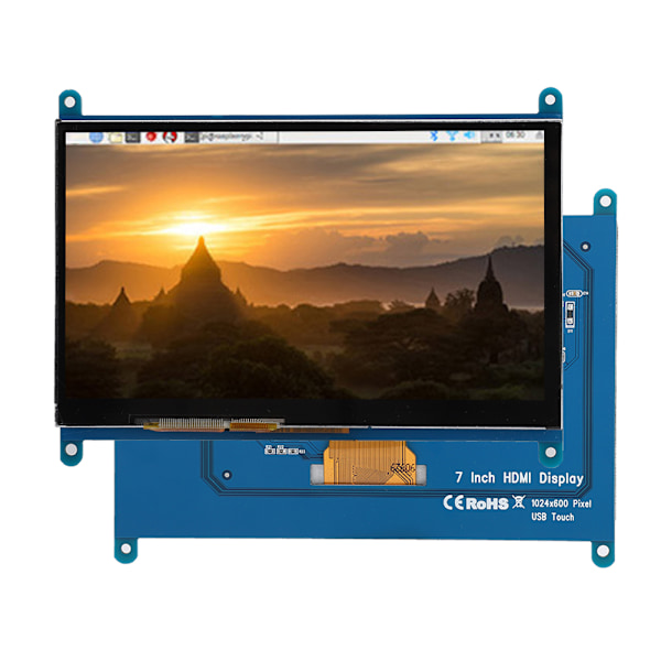 7 tuuman 1024 x 600 HD HDMI-kosketusnäyttö Raspberry Pi 4B / 3B / 3b -laitteille