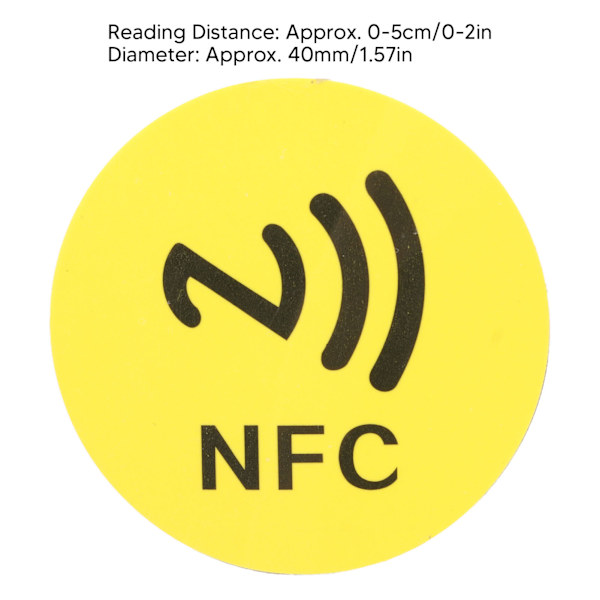 20 stk. NFC-klistermærker 125KHz Anti-interferens ID-telefon NFC-klistermærke til adgangskontrol Hjemmehjælper Gul
