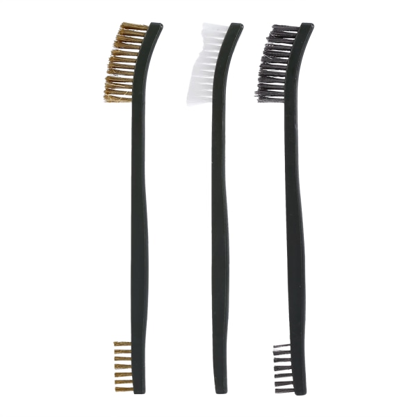 3pcs Double Ended Wire Brush Set Kit Durable Cleaning Tool Gun Cleaner Accessory