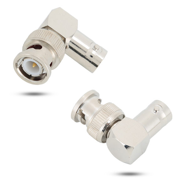 4 stk. BNC han til BNC hun vinkeladapter stik 50 ohm messing stik