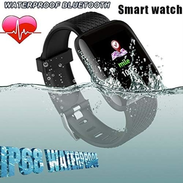 Waterproof Smart Watch with Heart Rate & Blood Pressure Display, Fitness Tracking Smartwatch 116 Plus Color Screen