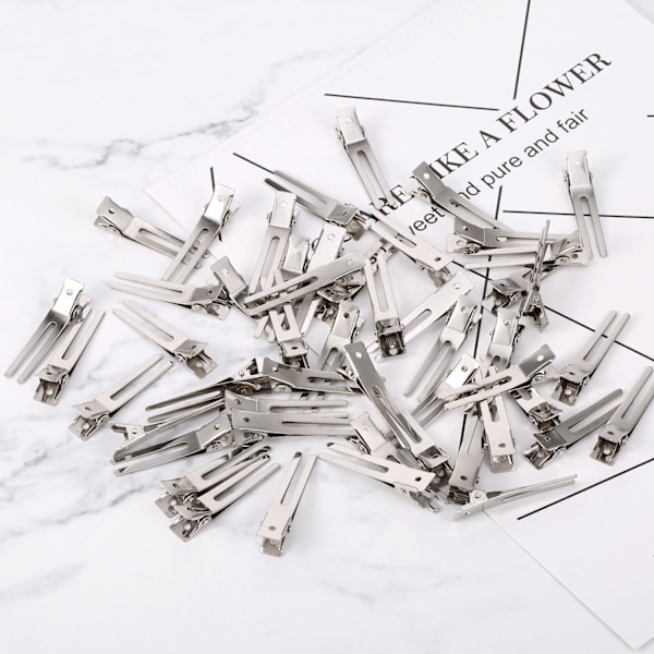 DIY Vackra Frisyrer Hemma, Dubbla Spännen för Salongsproffs, Silverfärgade Metallspännen, Smidig Glidning Genom Håret