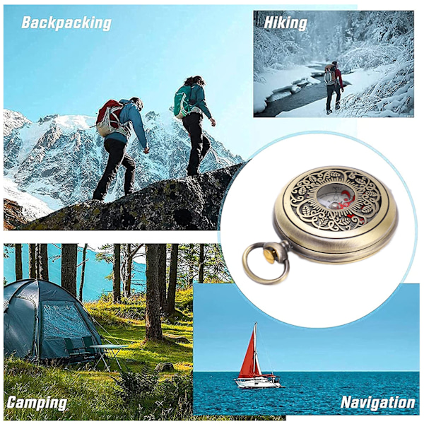 Kompass Vandring Hållbar Stöttålig Vattentät Mässing Campingverktyg för Navigation Utomhus