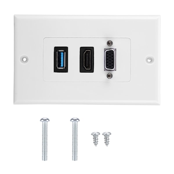 US 3-PORT VGA HDMI USB3.0 stikkontakt vægmontering paneladapter vægstik