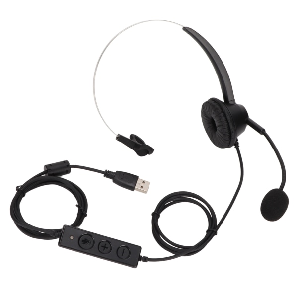 Mobiltelefon headset enkel sida brusreducering justerbar volym USB telefon hörlurar för kundtjänst kontor