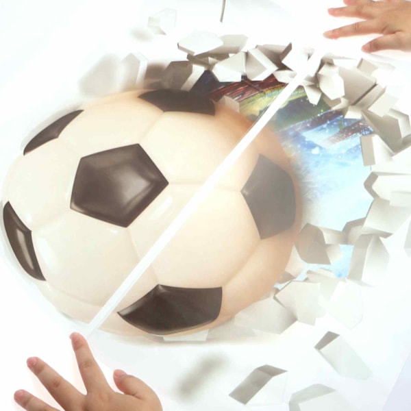 3D Väggdekor Fotboll för Barnrum, Genombrott Väggdekaler, Färgglad Fotbollsväggmålning, Väggdekor Pojke Tonåring, Fotbollsaffisch Dekoration,