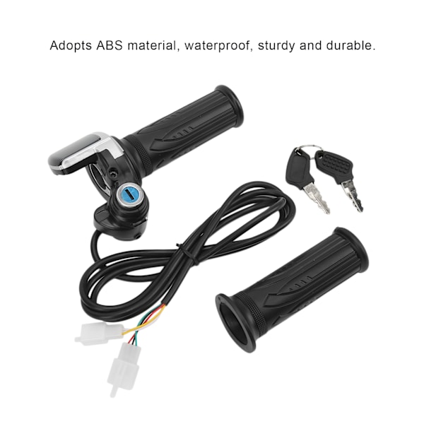 Elektrisk cykel Twist Throttle Grip Lock Key Set LED-indikator til motorcykel scooter 48V