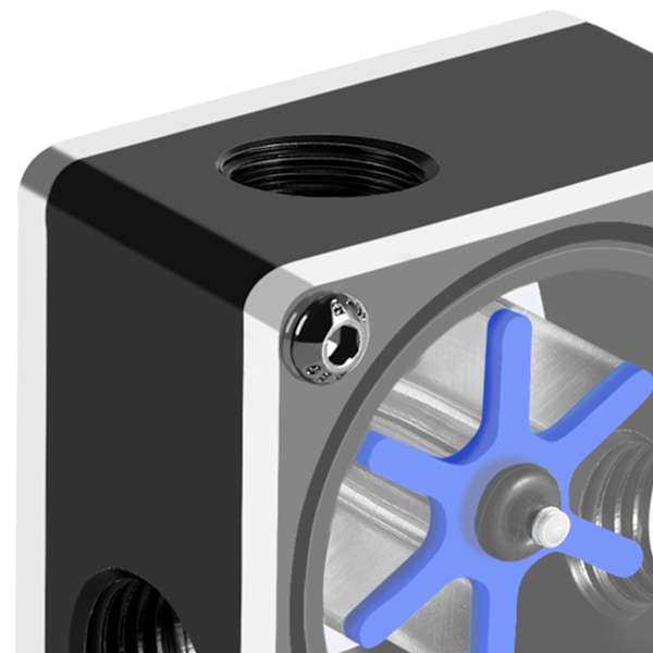 6 Impeller 3-vejs Flow Meter Indikator til PC Vandkølingssystem G1/4 Gevind